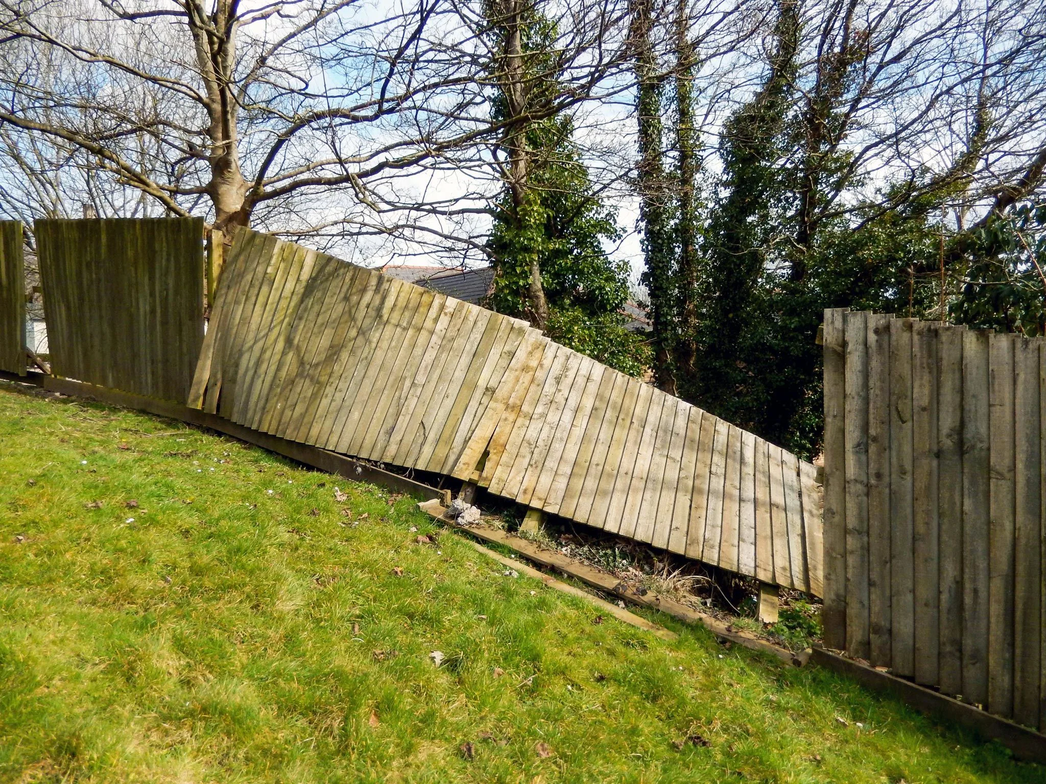 broken wooden fence